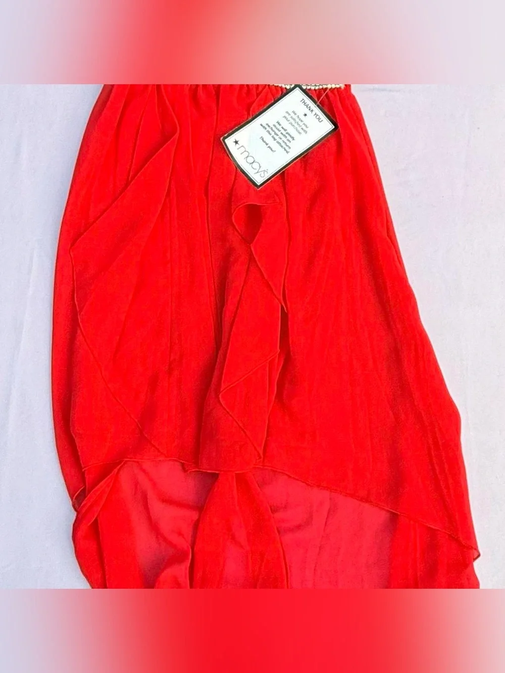 Macy's Vibrant Red Sheer Fashion Scarf
